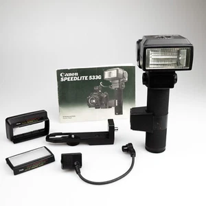 *TOP* TESTED Canon Speedlite 533G Sensor Unit G20 Flash FD A-1 F-1 New AE-1 577G - Foto 1 di 22