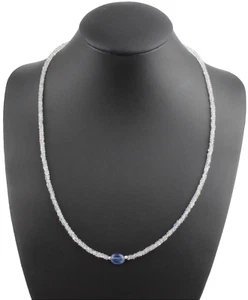 Rainbow Moonstone Necklace with Kyanite Polished Blue Necklace approx. 47.5 cm - Picture 1 of 3
