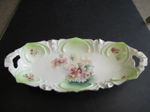 Antique RS Prussia 13.5" Long Forals Decorated Fancy Porcelain Relish Tray - Picture 1 of 6