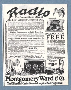 1922 MONTGOMERY WARD RADIO AD ~ COMPLETE OUTFIT - Picture 1 of 1