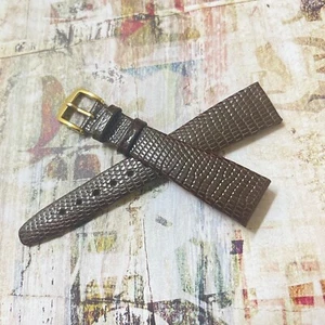 Corto Largo Forma Muy Cónica Lagarto Genuino 17mm Vintage Banda de Reloj Años 60 - Imagen 1 de 5
