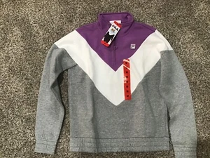 WOMENS FILA LAV/GRY/WHT COLLARD PULLOVER SWEATSHIRT SZ MED BRAND NEW FREE SHIP! - Photo 1/3