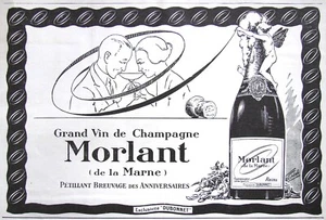 PUBLICITÉ PRESSE 1924 MORLANT GRAND VIN DE CHAMPAGNE - REIMS - EXCLU DUBONNET - Picture 1 of 1