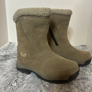 Sorel Waterfall Brown Leather Insulated Waterproof Winter Boots Womens Size 6.5 - Picture 1 of 7