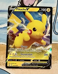 Pokémon TCG Pikachu V SWSH Black Star Promos SWSH061 Holo Promo NM - Picture 1 of 1