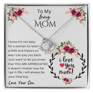 To My Mom Necklace, Mama, Gift From Son For Birthday, I Love Mom Mother Day Gift - Picture 1 of 15
