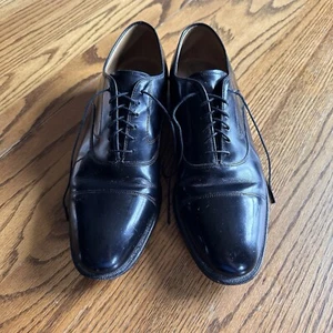 Johnston & Murphy Herren Melton schwarz Oxford-Schuhe 22-2981 Kappe Zehe Größe 9,5 B/AA - Bild 1 von 9