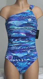 NEW Ralph Lauren Calypso Slimming Fit One-Shoulder One-Piece Swimsuit size 4 - Picture 1 of 4