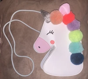 Kids' Pom Pom Unicorn Crossbody Bag Purse Cat & Jack White - Picture 1 of 9