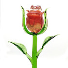 Small Rose #18 hand blown color glass art sculpture figure flowers decor gift