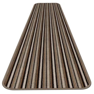 4 ft x 27 in SKID-RESISTANT Carpet Runner MOCHA BROWN STRIPE hall area rug - Picture 1 of 7