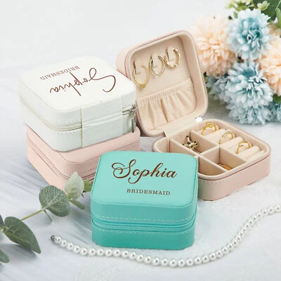 Personalised Jewellery Box Organizer with Any Names Gift for Her Mum Bridesmaid - Image 1 of 4