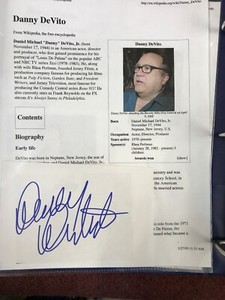 Danny DeVito Signed Index Card