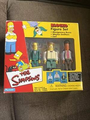 Juego de figuras BLOCKO de Los Simpson; Montgomery Burns, Smithers & Carl NUEVO EN CAJA Playmates Foto 1 de 4