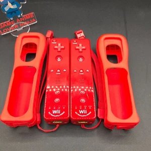 Nintendo Wii Remote Controller Motion Plus Inside Red Lot of 2 OEM Tested n2 - Picture 1 of 12