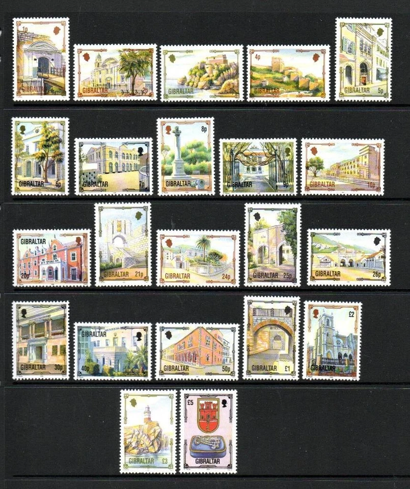 GIBRALTAR MNH 1993 SG695-708 ARCHITECTURAL HERITAGE COMPLETE SET OF 22 - Image 1 of 1