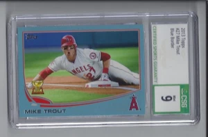 2013 Topps Mike Trout Sliding Walmart Blue Border RC Cup CSG Mint 9 - Picture 1 of 2