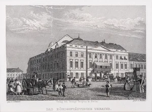 Berlin Königsstädtisches Theater Stahlstich Finden aus Spiker 1833 Passepartout - Bild 1 von 6