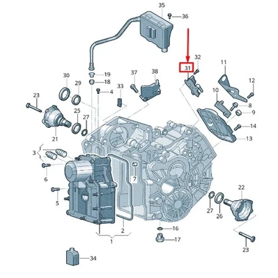 Actuador de freno de estacionamiento de transmisión genuino Audi VW 0AM3219F BLOQUEO/palanca A3 Foto 1 de 3