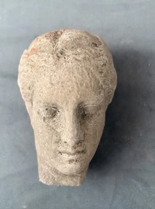 1700s Head In Stone. French Architectural Salvage. Stair knob.Stairway decor. - Picture 1 of 7