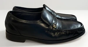 Florsheim Riva Mix Toe Black Leather Slip On Loafers Men’s Size 9.5 D - Picture 1 of 9