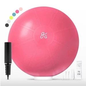 Pelota de Ejercicio de Yoga Profesional Anti-Explosiones Greater Goods, 75 cm, Rosa/Rubí - Imagen 1 de 4