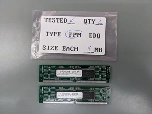 (2) Goldenram 4MB FPM SIMMs, 72-pin RAM Memory Sticks (8MB Total) - Picture 1 of 3
