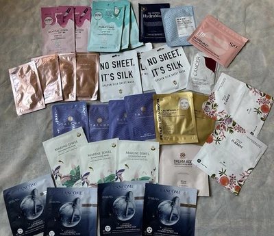 32 Skincare Facial Masks Lancôme, Tatcha, Peter T. Ross 24K, Others Mix Lot - Image 1 of 4