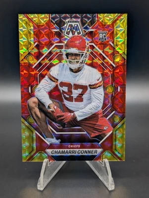2023 Panini Mosaic Chamarri Conner Red/Yellow /80 #298 Rookie (RC) - Chiefs - Image 1 of 2