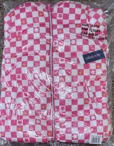 NWT Limited Too Checker Pink White Smiley Star Lightning Jacket Coat Size 14/16 - Picture 1 of 3