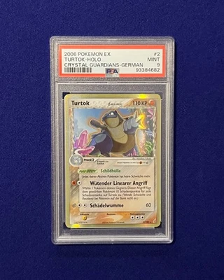 PSA 9 Turtok Holo #2 Crystal Guardians German Pokemon 2006 MINT - Image 1 of 3