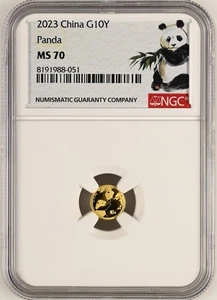 NGC MS70 2023 China panda gold coin 1g gold panda - Picture 1 of 2