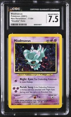 Pokemon CGC 7.5 Misdreavus Holo - Neo Revelation 11/64 - "Double Holo" Variant - Image 1 of 2
