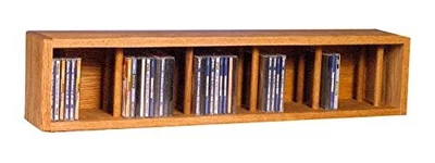 Gabinete de almacenamiento de CD de roble macizo The Wood Shed, oscuro Foto 1 de 2