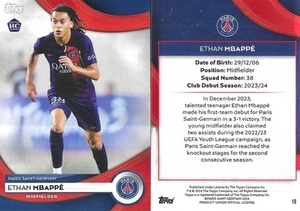 2023-24 Topps Paris Saint-Germain Team Set, ETHAN MBAPPE #18 - Picture 1 of 1