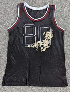 Rare Vintage Stussy Basketball Jersey 80 black Womens Size 12  - Picture 1 of 8
