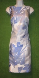 LRL Ralph Lauren Agean blau Satin Burnout Blumen Etuikleid Sozialkleid 4 $ 184 - Bild 1 von 7