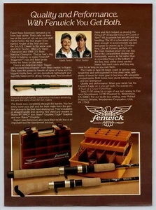 Vintage 1985 Fenwick Tackle Box And Rods Hank Parker And Rich Tauber Print Ad - Picture 1 of 1