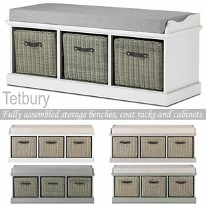 Tetbury Large Storage Bench with Extra Strong Baskets.Hallway Bench with Seat - Picture 1 of 6