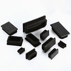 Rectangular Plastic End Caps Ribbed Plugs Blanking Inserts Tube Pipe Bungs Black