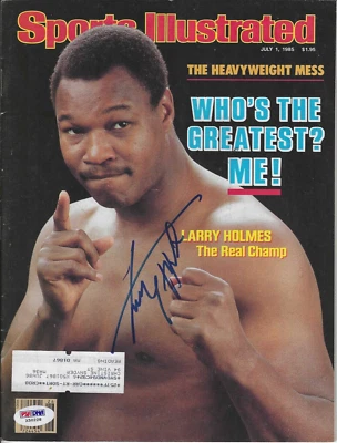 LARRY HOLMES signed 7/1/1985 SPORTS ILLUSTRATED MAGAZINE - AUTHENTICATED - Image 1 of 3