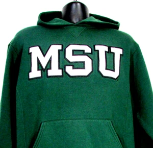 Sudadera con capucha mediana de colección Russell atlética para hombre Sudadera verde cosida MSU - Imagen 1 de 9