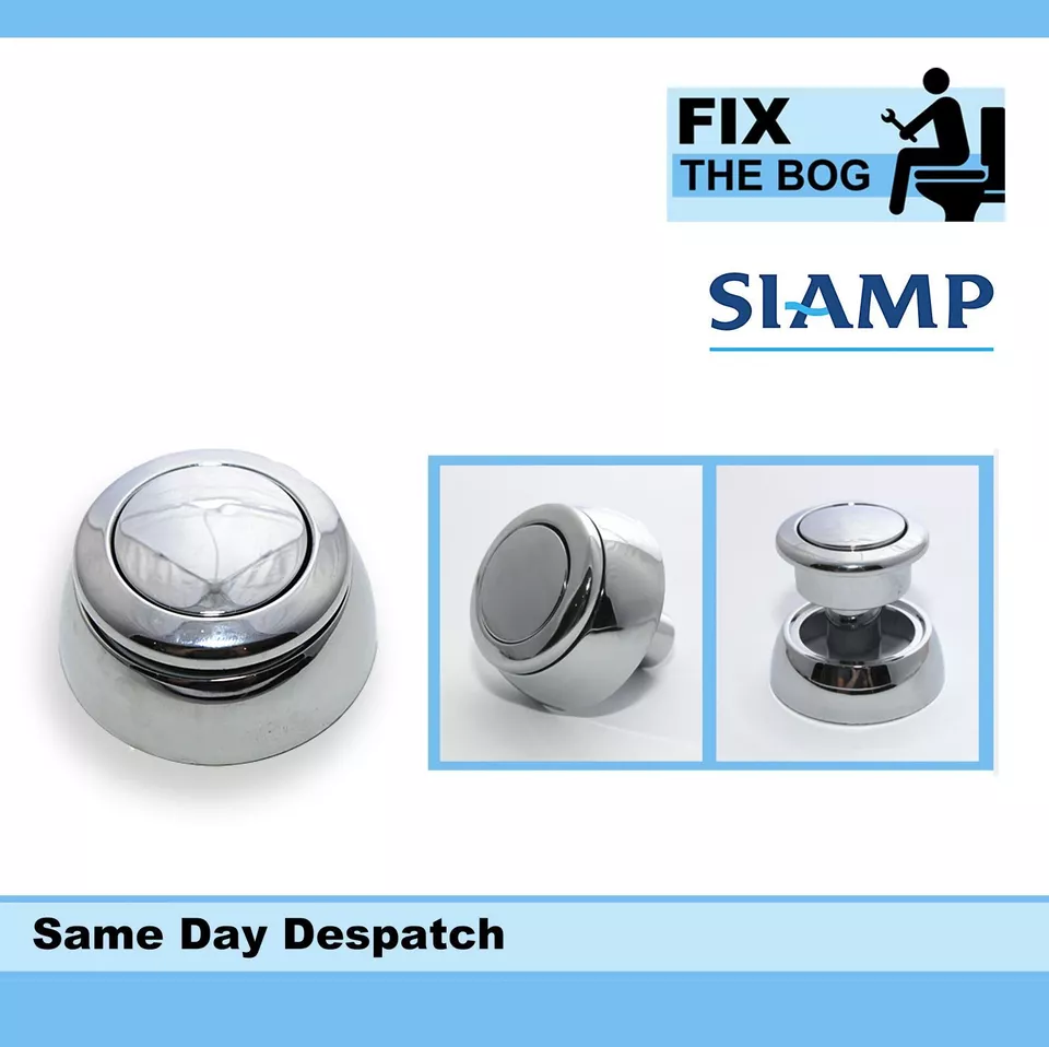 SIAMP Storm 33a Replacement  Chrome Plated Single Flush Button B&Q Homebase - Image 1 of 1