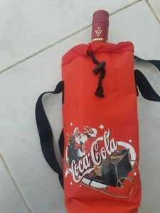 COCA COLA AUTHENTIC CHRISTMAS BOTTLE COOLER SLEEVE WITH HOOK - Picture 1 of 6