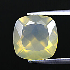 Fabulous CERTIFIED 3.65Cts Natural Yellow Labradorite Cushion Loose Gemstone
