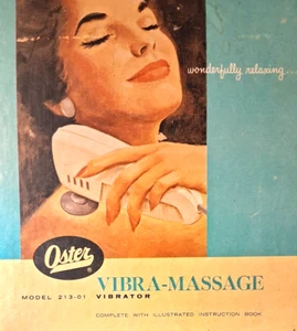 John Oster Vibra-Massaggio-Modello 213-01-Vibratore-Massaggiatore 2 Velocità-Completo-1963 - Foto 1 di 3