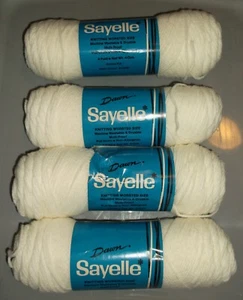 DAWN SAYELLE TEJIDO TIPO ESTAMBRE HILO 4 MADEJAS NUEVO STOCK ANTIGUO CROCHET BLANCO 301 - Imagen 1 de 5