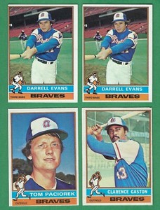 1976 Topps (2) #81 Darrell Evans, #558 Gaston & #641 Paciorek - Atlanta Braves 