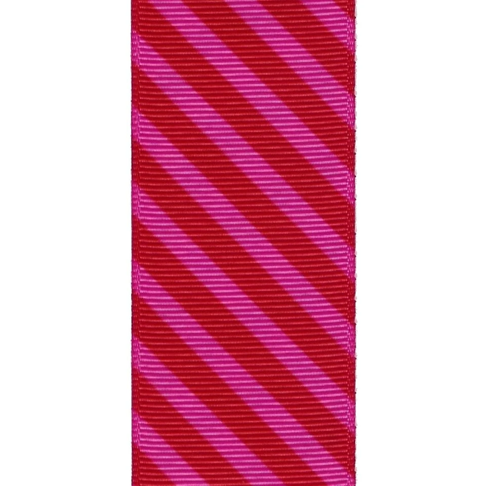 5 yards Diagonal Stripe Grosgrain Ribbon U Pick Color & Size 3/8" 7/8" & 1 1/2" - Image 1 of 1