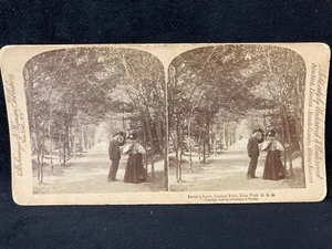 1896 LOVER'S LANE, NEW YORK CITY CENTRAL PARK STEREOVIEW PHOTOGRAPH, UNDERWOOD - Picture 1 of 4